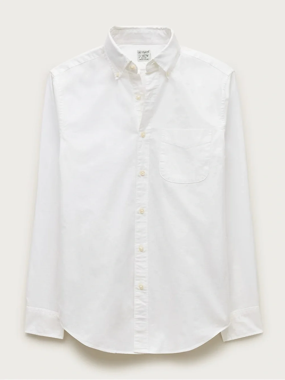 J. Crew Classic Tall Broken-in organic cotton oxford shirt in White LT $98 BG423